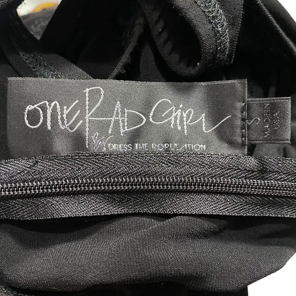 Dress the Population Dress Womens Small Black Mini Bodycon Cut Out One Rad Girl - Picture 3 of 12